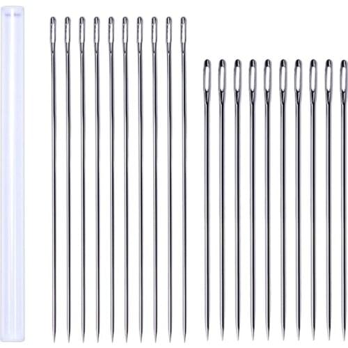 20pcs Large Size Extended Sewing Needle For Diy Embroidery Stitching Doll Making Supplies Crafts Pin With Clear Bottle