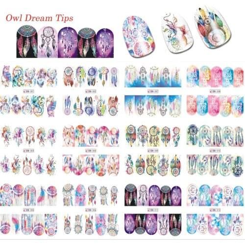 2019 NEW Designs Wind chime dream catcher Nail Art Water tatoo tools Decals Transfer Sticker Manicure Nail Decoration
