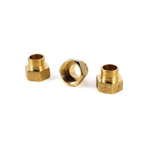 3 Pcs 3/8PT x 1/2PT Male to Female Thread Hex Nipples Straight Fittings Joints