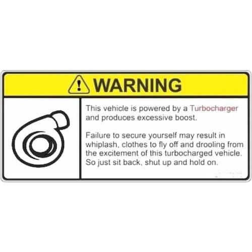 4.5"*2" Warning This Vehicle Is Turbocharged Funny Vinyl Decal Sticker Car Stickers Window