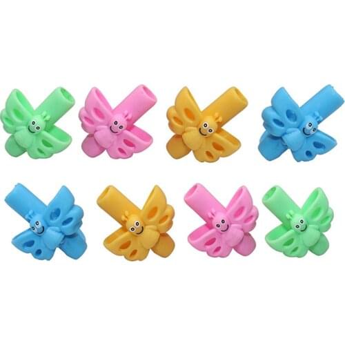 4 Pcs Pen holder Butterfly Writing Posture Corrector Two Fnger Silicone Pen Holder Student Children Learning Writing Tools