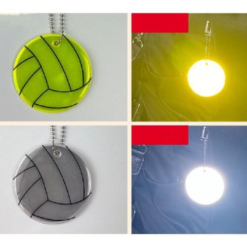 NEW 5Pcs Reflective Material Volleyball Pendant Traffic Warn Safety Protection School Bag Night Students High Brightness Re