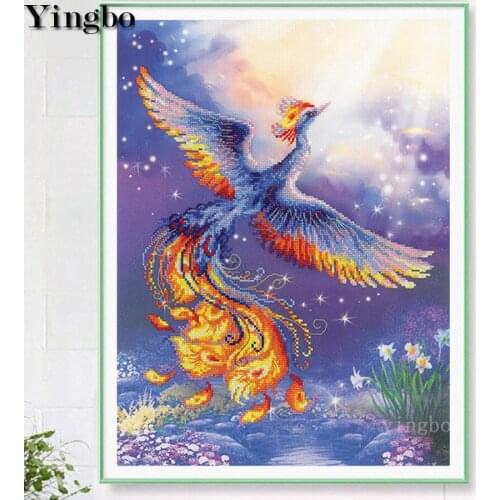 5D Diamond Painting Full Square Round Drill Chinese style phoenix DIY Diamond Embroidery Mosaic birds Cross stitch decoration