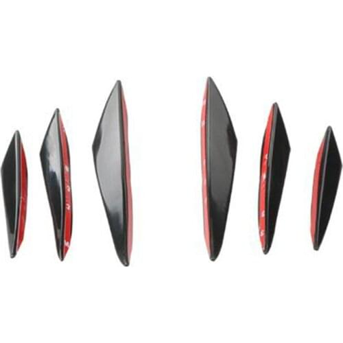 6pcs/set Fit Front Bumper Lip Diffuser Splitter Fins Body Spoiler Canards Valence Chin Car Tuning Canard