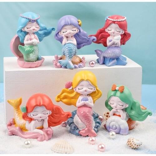 6 Styles Mermaid series Blind Box Toys Anime Blind Bag Toys Anime Figures Cute Desktop Model Girl Birthday Gift