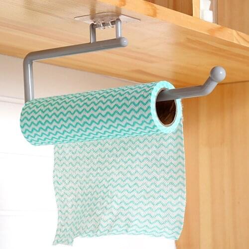 Kitchen Paper Roll Holder Towel Hanger Rack Bar Cabinet Rag Hanging Holder Bathroom Organizer Shelf Toilet Paper Holder for Home