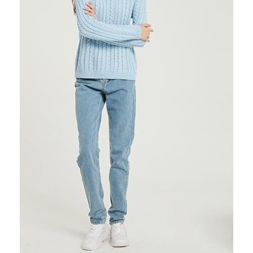 Jeans Pants Soft Harem Female Straight All Match Basic High Waist Jeans Femme Long Denim Women Trouse