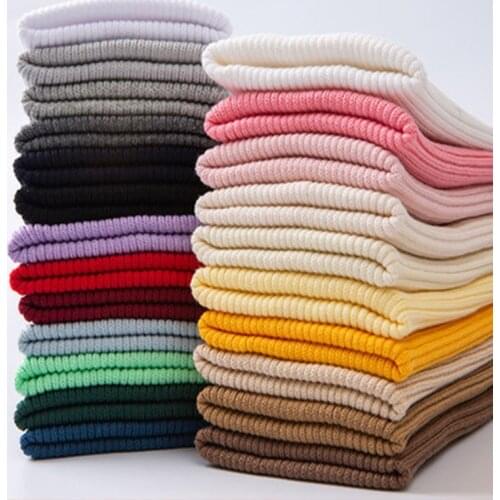 1pc 40cm Length stretchy Cotton Knitted Fabric by lot DIY cotton spandex clothing making rib cuff fabric