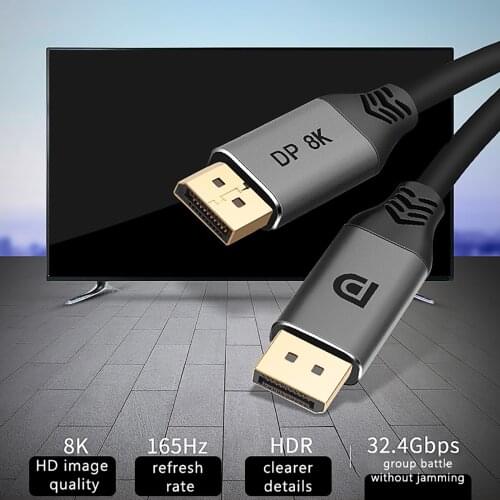 Hd 8k Dual-head Dp Male-to-male Computer Connection Adapter Cable Computer Cables Connectors Accessories Cable Adapter