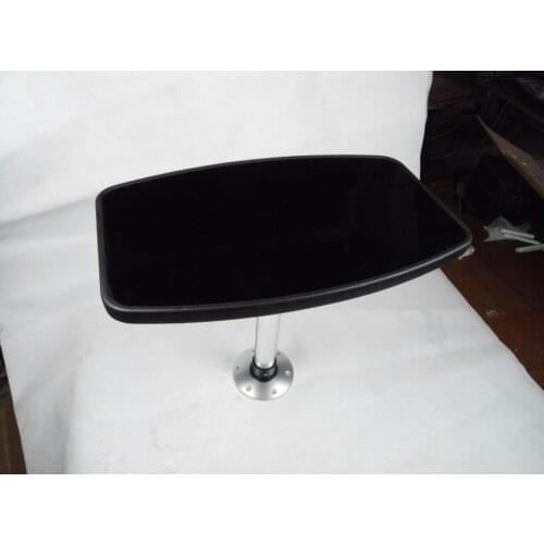 Caravan Motorhome Marine Boat Black Leather Table With Black Acrylic Insert 600*380mm 23.6*15 Inch