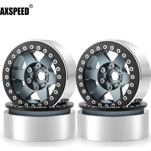 AXSPEED 1/2/4/5 Pcs Metal Aluminum 2.2 inch 25mm Width Beadlock Wheel Rim for 1/10 Axial Wraith 90048 RR10 RC Crawler Car Parts