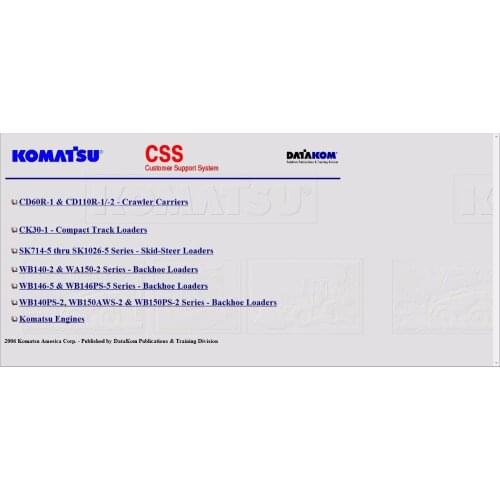 KOMATSU CSS Repair 2008 FULL SET