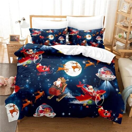 Christmas Sleigh Duvet Cover Set 3d Digital Printing Bed Linen Fashion Design Comforter Cover Bedding Sets Bed Set