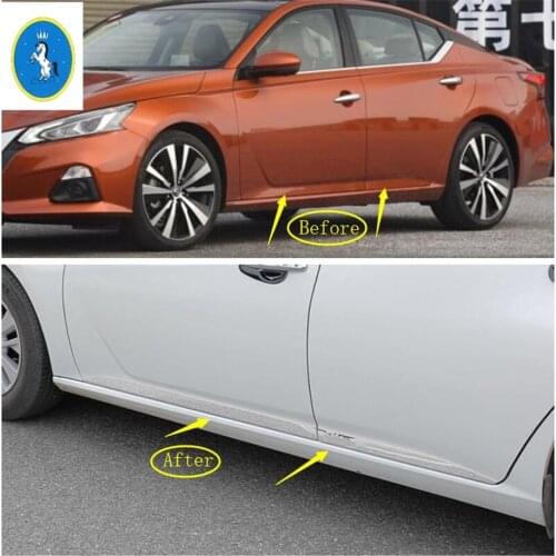 Yimaautotrims Side Door Body Molding Cover Door Protective Kit Accessories Parts Fit For Nissan Altima Teana 2019 Auto Accessory