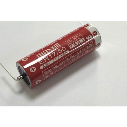Maxell ER17/50 3.6V 2750MAH PLC Industrial Control Horned Battery Lithium Thionyl Chloride Batteries Cell