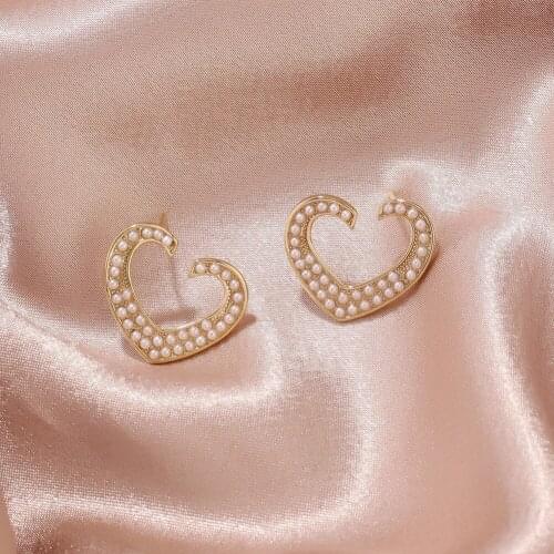 Gojomem European Fashion Style Gold Plated Peal Earrings For Women Girl Gifts Party Earrings