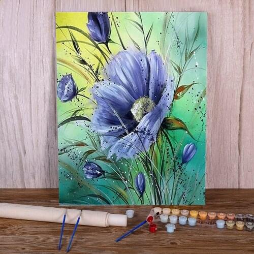 Art Flower Paint By Numbers Package Oil Paints 50*70 Paiting By Numbers Handmade For Kids For Drawing Wholesale