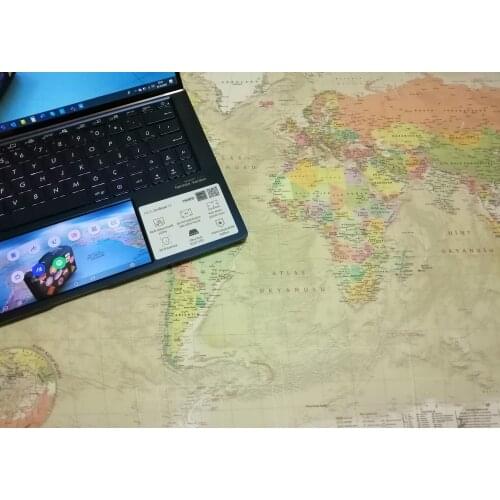 World Map Desk Mat, Mousepad, World Map Desktop Pad, Computer Base Office Use, 60 X 140 Cm Antic World Map For Notebook Use