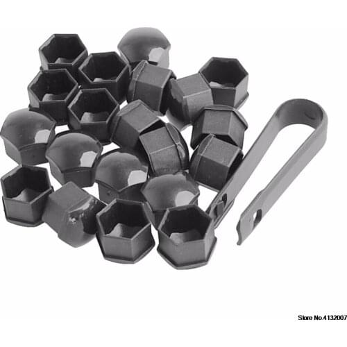 2021 New 20Pcs 17mm Car Wheels Plastic Nuts with Screw Cap Removal Tools Gray