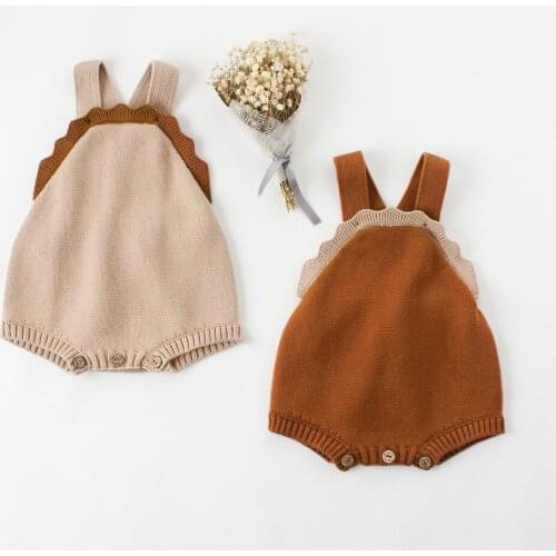 Newborn Baby Clothes Cotton Knitted Baby Romper Sleeveless Infant Boys Girls Romper Soild Toddler Jumpsuit For Kids Overalls