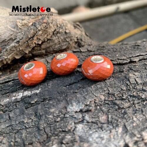 Mistletoe 925 Sterling Silver Faceted Fine Natural Jasper Stone Bead Jewelry