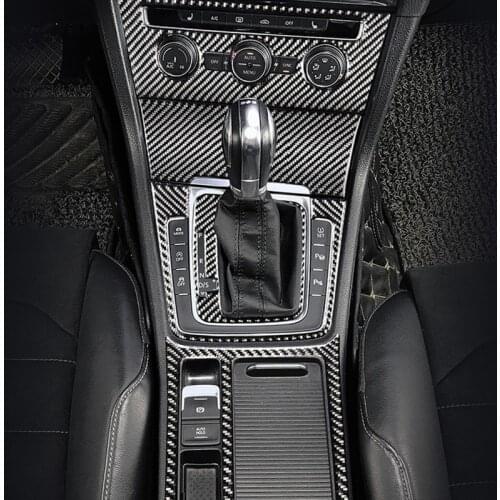 Mutips Car Gear Shift Panel AC Switch Headlamp Frame Trim for VW Golf 7 GTI R GTE GTD MK7 2013-2017 Carbon Fiber Accessories