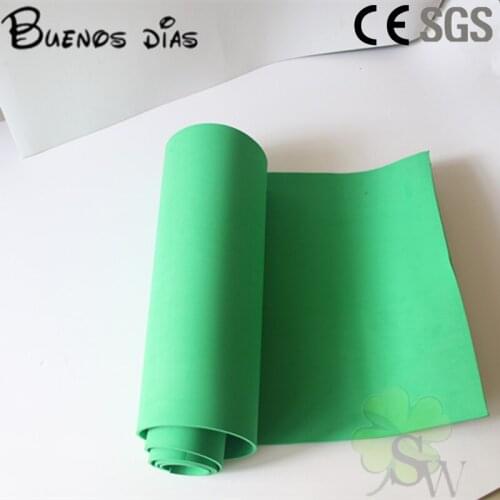 Buenos dias 4mm thickness no hole green color goma Eva foam sheet,cosplay children school handmade material Size 50cm*200cm