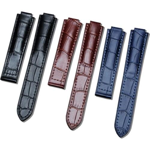 Factory direct genuine leather watch strap for Convex strap for Cartier blue balloon leather watch strap 20*12mm 18*11mm
