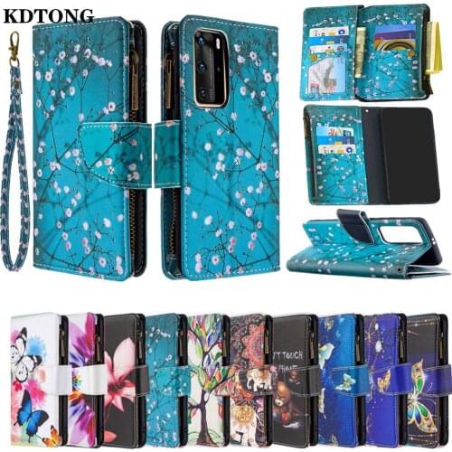Luxury Wallet Phone Case for Huawei P50 P40 Pro P30 Lite E Psmart 2021 2020 Capa Zipper Flip Leather Full Protection Cover Funda