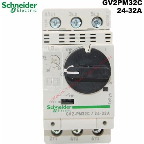 Schneider Electric GV2PM32C 24-32A motor thermal magnetic circuit breaker knob 3P protection switch setting current range