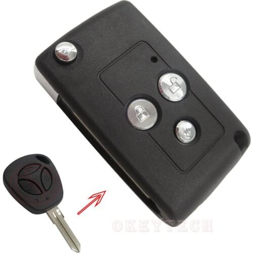 New Styling 3 Buttons Modified Flip Folding Replacement Car Blank Key Shell For Lada Kalina Granta Remote Case Cover Switchblade