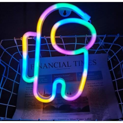 Led Neon Lamp Game Neon Sign Light Astronaut Neon Wall Lamp Cool Room Decor Night Light Gifts For Birthday Party