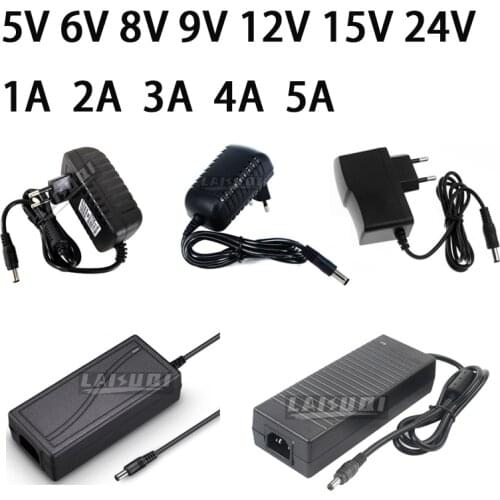 5V 6V 8V 9V 10V 12V 15V 24V 1A 2A 3A 4A 5A AC to DC AC110-240V Universal Power Adapter Supply Charger for Led Light Strips CCTV