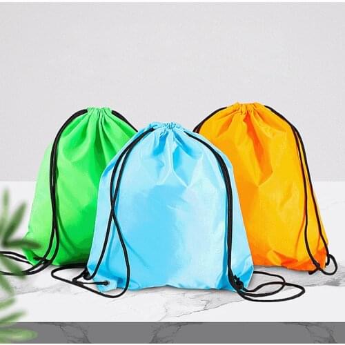 Waterproof Sports Gym Bag Foldable Drawstring Bags Travel Backpack Drawstring Clothes Shoes Bag Running Sports Bags for Fitness