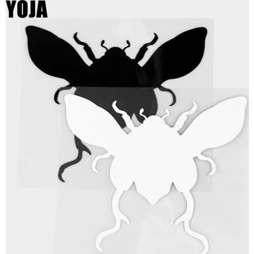 YOJA 12.7×11CM Cartoon Animals Vinyl Decal Flying Lady Beetle Pattern Car Stickers Black/Silver 19C-0437