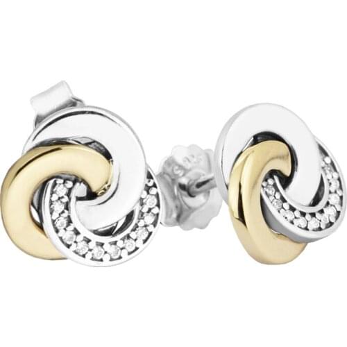 Interlinked Circles Earrings 925 Sterling Silver Jewelry For Woman Make up Fashion Female Earrings Party Jewelry Wholesale