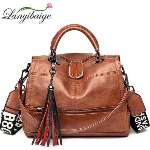 Sac A Main Vintage Ladies Crossbody Shoulder Bag Female Leather Handbag High Quality Top-handle Bags Casual Tote Ladies Handbags