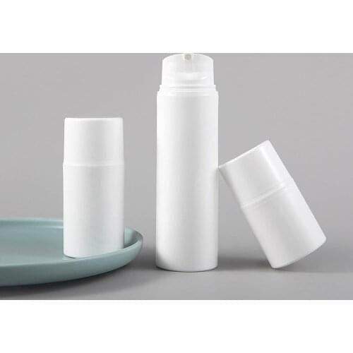 10pc White Plastic Pump Bottle 30ml-150ml Vacuum Pump Bottle Travel Bottling Container Lightproof Airless Pump Bottle Lotion