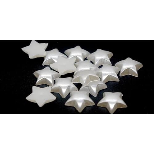 100pcs/lot 10mm White Star Shape Scrapbook Simulated Pearl Beads Sewing Buttons DIY Material Findings BD0034