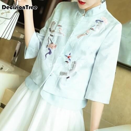 2021 chinese blouse chinese costume cheongsam lady coat tea suit qipao traditional qipao jacket women outerwear cheongsam top