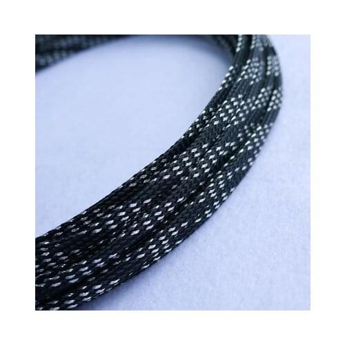 3/4/6/8/10/12/16/18/20/25/30/40mm Cable Sleeves Black silver PET 3 Wire dense Snakeskin wire mesh nylon shock signal cable sets