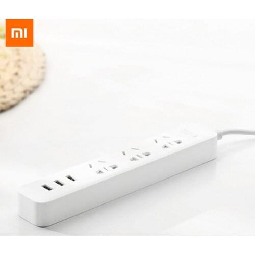 Original xiaomi power strip fast charging 3 USB Extension Socket Plug with Socket Standard Socket Power Strip 10A 250V 2500W