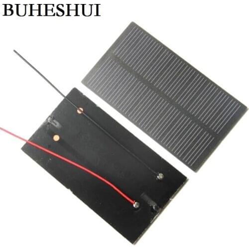 BUHEHUI 1W 5V Monocrystalline PET Solar Panel+15cm Cable Solar Cell Module DIY Solar Charger For 3.7V Battery Study 107*61*2MM