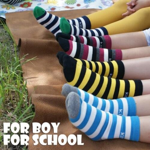 Kids Socks Summer Stripes Cotton Boys Short Socks for School Color Gradient Meias Crew Children Socks Girls Brand EUR Size 26-38