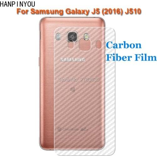 For Samsung Galaxy J5 2016 J510 5.2" New Durable 3D Anti-fingerprint Transparent Carbon Fiber Back Film Rear Screen Protector