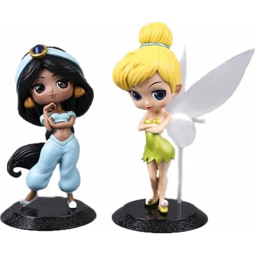 Disney Princess Q Version Characters Bell Jasmine Princess PVC Action Figure Dolls KidsToys for Children Birthday Gift A94