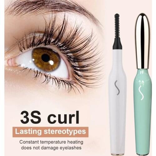 Electric Eyelash Curler Lashes Accessories Adjustable Temperature Lifting Eyelashes Eyeliner Pencil USB Women Makeup Cosmetic