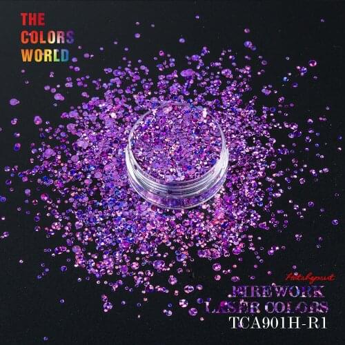 Fireworks holographic Peach 3D Colorful Round Shape 4 Kind Size Nail Glitter nail art decoration makeup facepaint polish TCA901H