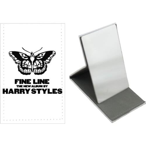 JWEIJIAO Women Portable cosmetic mirror Stainless Steel Table Desktop Mirror Folding Leather Makeup Beauty Mirror FL430