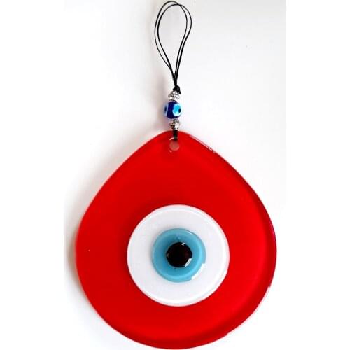 Red Color Drop Pattern Evil Eye Bead Handmade Wall Decoration